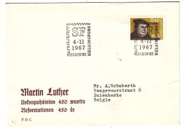 Finlande - Lettre De 1967 - Oblit Helsinki - Martin Luther - - Covers & Documents