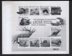 BUZIN / FEUILLET NOIR ET BLANC EDITE PAR LA POSTE / SERIE 'ANIMAUX EN MOUVEMENT' / BL 225 - Zwart-witblaadjes [ZN & GC]