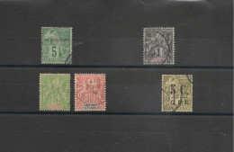 GUADELOUPE  ANNÉES 1890/1901 N° Y/T : 11-17-27-40-41 Oblitérés  COTE: 32 € - Gebraucht