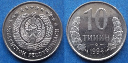 UZBEKISTAN - 10 Tiyin 1994 KM# 4 Independent Republic (1991) - Edelweiss Coins - Uzbekistan