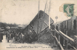 CPA 27 TAMPONNEMENT DE SERQUIGNY / TRAINS DU HAVRE / CATASTROPHE DU 29 FEVRIER 1916 - Serquigny