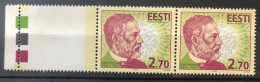 Estonia Estland Estonie 1995 Louis Pasteur Strip Of 2 Stamps And Label RARE ! MNH - Estonie