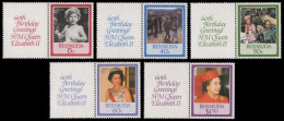 Bermuda 1986 - Mi-Nr. 488-492 ** - MNH - Zierfeld - 60. Geburtstag Der Queen - Bermuda