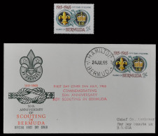 Bermuda 1965 - Mi-Nr. 187 ** - MNH - & Auf FDC - Pfadfinder / Scouts - Bermuda