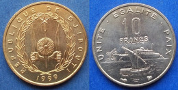 DJIBUTI - 10 Francs 1999 "Boats On Water" KM# 23 Republic, Standard Coinage - Edelweiss Coins - Dschibuti