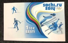 Estonia Estland Estonie 2014 XXII Winter Olympic Games In Sochi Imperforated Stamp Mint VERY RARE ! MNH - Estonie