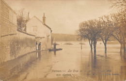 CPA 27 VERNON / CARTE PHOTO / LA CRUE DE LA SEINE 1910 / QUAI CAMERE - Vernon