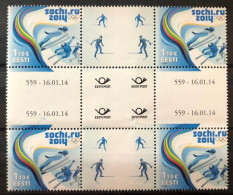 Estonia Estland Estonie 2014 Winter Olympic Games In Sochi Block Of 4 Perforation Stamps With 5 Labels See Decription - Estonie