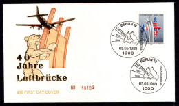 BERLIN 1989 - Michel Nr. 842 FDC - Luftbrücke - Blockade Von Berlin - 1981-1990