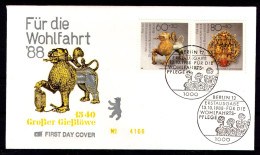 BERLIN 1988 - Michel Nr. 818/821 FDC - Wohlfahrt - Gold- Und Silberschmiedekunst - 1981-1990