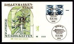 BERLIN 1988 - Michel Nr. 798A/799A FDC - Sehenswürdigkeiten - 1981-1990