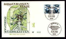 BERLIN 1988 - Michel Nr. 798A/799A FDC - Sehenswürdigkeiten - 1981-1990