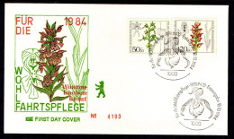 BERLIN 1984 - Michel Nr. 724/727 FDC - Wohlfahrt - Orchideen - Flora - 1981-1990