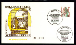 BERLIN 1987 - Michel Nr. 793A/796A FDC - Sehenswürtigkeiten - 1981-1990