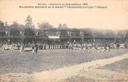 CPA 27 VERNON / CONCOURS DE GYMNASTIQUE 1909 / MOUVEMENTS ALTERNATIFS ALSACIENNE LORRAINE D'ELBEUF - Vernon