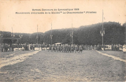 CPA 27 VERNON / CONCOURS DE GYMNASTIQUE 1909 / MOUVEMENTS SIMULTANES DE LA SOCIETE LA CHAUMONTAISE / FILLETTES - Vernon