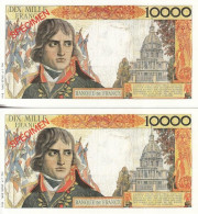 2 SPÉCIMEN VRAIE FAUSSE MONNAIE 10000 FRANCS BONAPARTE PUBLICITAIRE BIJOUTERIE FANTAISIE BRIVE CORRÈZE FICTIF ? - Fiktive & Specimen