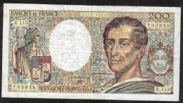 FRANCE - 200 Francs MONTESQUIEU  - 1990 - F : 70/10c - TTB - 1 Déchirure 5mm - 200 F 1981-1994 ''Montesquieu''