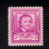 205955247 1949 SCOTT 986 (XX) POSTFRIS MINT NEVER HINGED - Edgard Allan  Poe - Unused Stamps