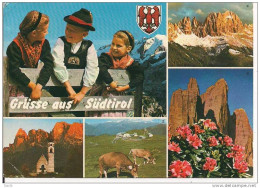 GRUSSE AUS  SUDTIROL - 5 VEDUTE - COLORI VIAGGIATA  1972 - ANIMATA - Saluti Da.../ Gruss Aus...