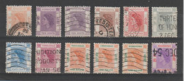 HONG-KONG:  1954/60  ELIZABETH  II°  -  LOT  12  USED  STAMPS  -  YV/TELL. 176//187 - Usati