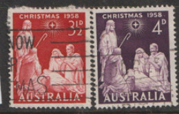 Australia   1958  SG 306-7   Christmas    Fine Used - Oblitérés