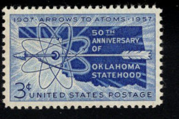 205957909  1957 SCOTT 1092  (XX) POSTFRIS MINT NEVER HINGED - OKLAHOMA STATEHOOD - Unused Stamps
