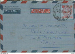 AUSTRALIA-AEROGRAMME- STAMPING SINGLETON, FOR ITALY, 1955, - Aerogramme