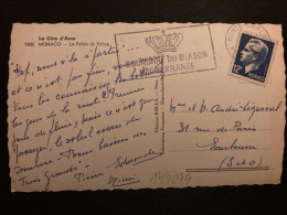 CP Pour La FRANCE TP RAINIER III 12F OBL.MEC.16-5 1955 MONTE-CARLO - Lettres & Documents