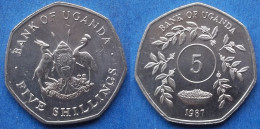 UGANDA - 5 Shillings 1987 KM# 29 Republic (1962) - Edelweiss Coins - Uganda