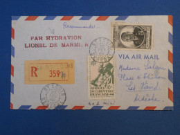 B147  SENEGAL   BELLE LETTRE  RECO 1946 1ER VOL HYDRAVION. ST LOUIS A LES VANS  . FRANCE  +AFF. INTERESSANT++ - Covers & Documents