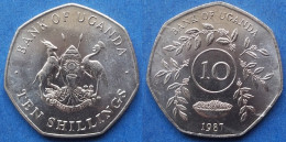 UGANDA - 10 Shillings 1987 KM# 30 Republic (1962) - Edelweiss Coins - Ouganda