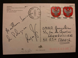 CP Pour La FRANCE TP AIGLE 3000 Zt Paire OBL.MEC.01 08 95 GDANSK 50 - Briefe U. Dokumente