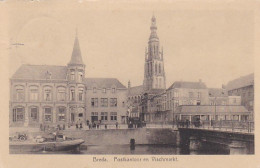 484384Breda, Postkantoor En Vischmarkt. 1928.(kleine Vouwen In De Hoeken) - Breda