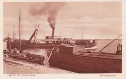 4843460Gorichem, Riviergezicht Met Boot Nijmegen – Rotterdam. (bovenkant Afgeknipt ??) - Gorinchem