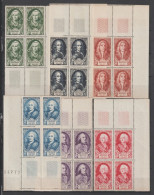 FRANCE - 1949 - SERIE COMPLETE YVERT N°853/858 ** MNH BLOCS De 4 ! - COTE = 120++ EUR. - Unused Stamps