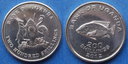 UGANDA - 200 Shillings 2012 "Cichlid Fish" KM# 68a Republic (1962) - Edelweiss Coins - Ouganda