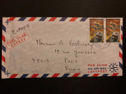 LETTRE EXPRES Pour La FRANCE TP AVIONS 325K Paire OBL.3 VIII 73 BODRUM + POSTE PNEUMATIQUE OBL HOROPLAN PARIS 121 - Storia Postale