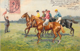 Animaux - Chevaux Et Leur Jockey  - Course De Chevaux - Carte Postale Ancienne - Chevaux