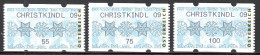 MiNr. 3x (55, 75, 100) ATM 14 A, Eindruck: „CHRISTKINDL 09“; Postfrisch (**) - Automatenmarken [ATM]