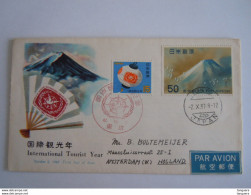 Japan Japon 1967 FDC International Tourist Year Lampion Le Mont Fuji Par Taikan Yokyama Yv 879-880 Tokyo Amsterdam - FDC