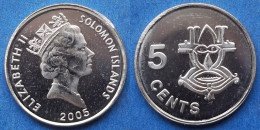 SOLOMON ISLANDS - 5 Censt 2005 "Native Mask" KM# 26a Commonwealth Nation, Elizabeth II - Edelweiss Coins - Isole Salomon