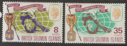 British  Solomon Islands 1966 SG 153-4  World  Cup  Ligjtly Mounted Mint - Salomonen (...-1978)