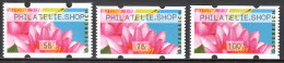 MiNr. 3x (55, 75, 100) ATM 17 B, Eindruck: „PHILATELIE.SHOP“; Postfrisch (**) - Timbres De Distributeurs [ATM]