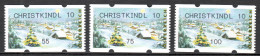 MiNr. 3x (55, 75, 100) ATM 18 A, Eindruck: „CHRISTKINDL 10“; Postfrisch (**) - Machine Labels [ATM]
