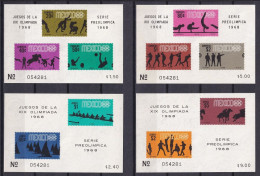 MEXICO 1968, Olympic Games, Sports, Mi #B11-4, Souvenir Sheets, MNH** - Summer 1968: Mexico City