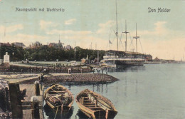 483739Den Helder, Havengezicht Met Wachtschip. 1910. - Den Helder