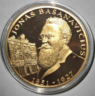 The Gold-plated Medal Is Dedicated To The Patriarch Of The Lithuanian Nation Jonas Basanavičiis - Autres – Europe