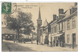 D 80. PICQUIGNY. LA RUE DE ST PIERRE L HOPITAL HOSPICE. CARTE ECRITE - Picquigny