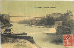 D 81. RABASTENS.  CARTE TOILE. LE PONT SUSPENDU. CARTE ECRITE - Rabastens